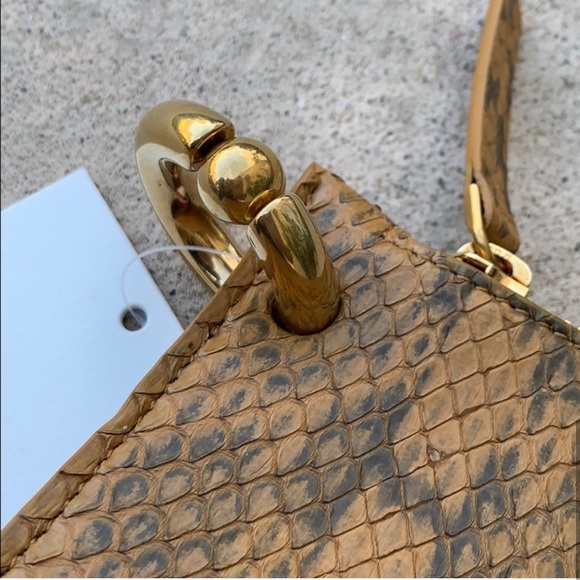 A.L.C. Joni Gold Snakeskin Handbag Clutch Purse NWT - Picture 5 of 8